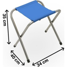 Resim Exent Katlanır Balıkçı Taburesi, Kamp Taburesi, Piknik Taburesi, Kamp Sandalyesi-mavi- 4 Adet Mavi 