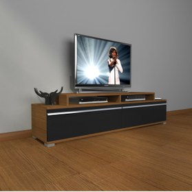 Resim Decoraktiv Ekoflex 4 Mdf Tv Ünitesi Tv Sehpası - Ceviz - Siyah 