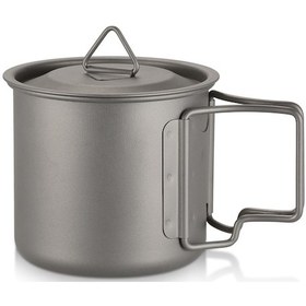 Resim Moveevo Titanyum Matara 350ml, Dayanıklı Ve Hafif, Ev Ve Doğa Seyahatleri İçin, Çekilebilir Kollü Ve Kapaklı Çok Renkli 