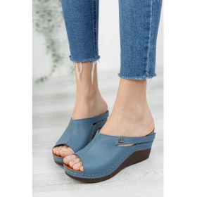 Resim MB COLLECTİON M&b Collection Dolgu Topuk Deri Kadın Terlik 