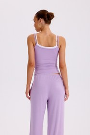 Resim NIL - TWOTONE TOP - SOFT LAVENDER & WHITE - L 