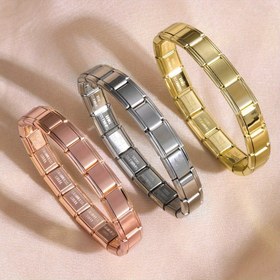 Resim Yeni moda elastik bileklik Paslanmaz Çelik elastik birleştirme bilezik, DIY charm aksesuar bilezik, şık takı hediye seti [aile seti] 