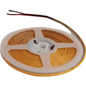 Resim 12 Volt 3mm 400 Ledli İnce Esnek Cob Şerit Led Amber Sarı Ip20 5 Metre 
