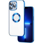 Resim Apple iPhone 12 Pro Max Logo Gösteren Kamera Korumalı Silikon Lacivert Kılıf Gpack