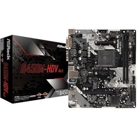 Resim ASROCK B450M HDVR4 AM4,DDR4 3200MHz+ OC ,M2,USB3.1,HDMI,DVI,VGA MATX ANAKART ASRB450M-HDVR4 