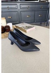 Resim 10 1896 Topukla Kadın Kadeh Topuklu 6 Cm Topuklu Stiletto Ayakkabı Lacivert 
