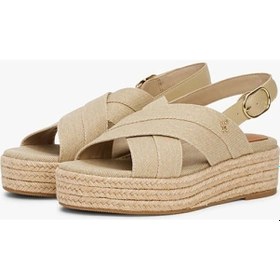 Resim Denım Espadrılle Platform Sandal Bej 