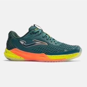Resim Joma Traps2617c Rapid Toprak Kort Erkek Tenis Ayakkabısı Yeşil / Turuncu Petrol 