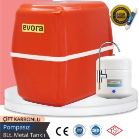 Resim Evora 5 Aşamalı 8 Lt Kapalı Oval Kasa Pompasız Su Arıtma Cihazı 