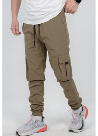 Resim Edwoxmen Erkek Slim Fit Cepli Beli Ve Paçası Lastikli İnce Spor Pantolon Yeşil Edw071-yeşil Yeşil 