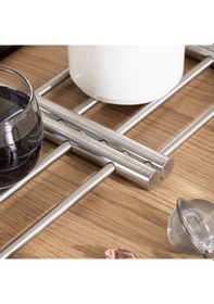 Resim Porsima Ivo-ks162 Paslanmaz Çelik Nihale Açılır Tencere Tava Altlığı Metal Altlık Gümüş 