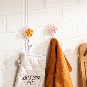 Resim Porsima 084 2 Adet Papatya Desenli Yapışkanlı Banyo Mutfak Askısı 