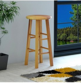 Resim Yuvarlak Masif Bar Taburesi Natürel Diğer 