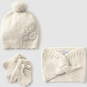 Resim Mayoral Krem Bebek Bere Atkı Eldiven Takım 10019 Krem 