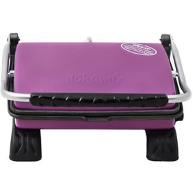 Resim Dökümix Demir Döküm Büfe Ev Tipi 7,50 Kg Organik Pik Döküm Ayarlanabilir Termostatlı Tost Makinesi Lila 