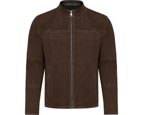 Resim Derimod Neymar Erkek Kestane Hakim Yaka Slim-Fit Süet Deri Ceket 25SGD640210 