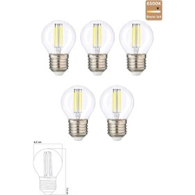 Resim Led Filament Rustik Ampul 6 Watt E27 Beyaz Işık 5'li Erd-247 