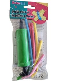 Resim Sosis Balon Seti 1 Sosis Balon Şişirme Pompası Ve 5 Sosis Balon Karışık Renkli 