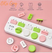 Resim Folinda Çocuk Elektrik Prizi Güvenlik Kapağı - Bebek Elektrik Çarpması Koruyucu 3 Adet, 2-3 Delikli Prizi Uyumlu, Yeşil 