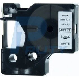Resim PrintPen Dymo D1 Serisi Beyaz Etikete Siyah 40913 9Mmx7M Şerit 