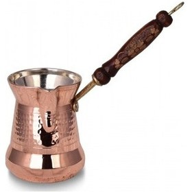 Resim Turna Bakır Sultan Cezve 4 No Kalın Ahşap Kulp 5 Fincan Makine D 