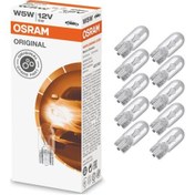 Resim Bulacaksin Osram 2825 W5W T10 Dipsiz Ampul 12V 5W 10 Adet 