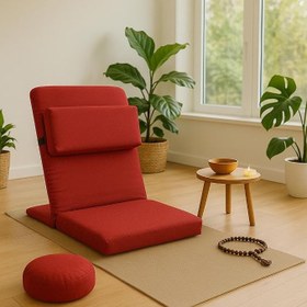 Resim Backjack XL Meditasyon Sandalyesi, Yastıklı, 55x40x40 cm, Fermuarlı Kılıf (Kırmızı) 