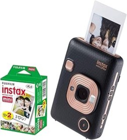 Resim robotrend Instax Mini Liplay Şipşak Fotoğraf Makinesi+20'Li Film (Elegant Black) 