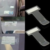Resim 5 adet Genel Park Etiketi Tutucu - Araba Sabitleme Kartı Tutucu Montajlı Depolama Düzenleyici - Rüzgarlık Etiketi Tutucu - Plastik Malzeme 
