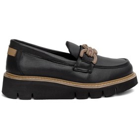 Resim Mammamia D24ya-3205 Hafif Tokalı Deri Kadın Loafer Ayakkabı Bej 