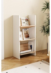 Resim Derga 3 Raflı Kitaplık Beyaz - Meşe 