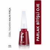 Resim Flormar Nail Enamel Yoğun Pigmentli Oje 406 Dark Red 