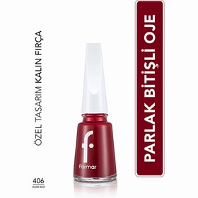Resim Flormar Nail Enamel Yoğun Pigmentli Oje 406 Dark Red 