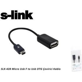 Resim S-LINK SLX-428 MICRO USB F TO USB OTG ÇEVİRİCİ KABLO 