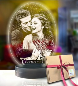 Resim Kişiye Özel Oval Fotoğraflı 3d Model Led Gece Lamba 