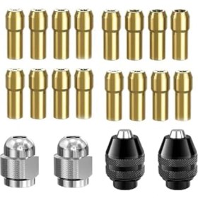 Resim Hızlı Değişim Adaptörü ve Döner Matkap Somun TOOL-1/32INÇ Ila 1/8inch Shanksize Yedek Kit (Yurt Dışından) 