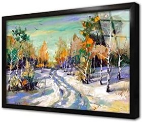 Resim Rengarenk Soyut Çerçeveli Cam Tablo 20x30 cm CB20101 