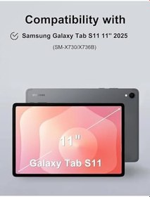 Resim m.tk moveteck Samsung Galaxy Tab S11 11 inç 2025 Uyumlu Klavyeli Tablet Kılıf, Bluetooth Kalem Bölmeli, Açık Yeşil, X730 X736 