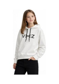 Resim Kız Çocuk Kapüşonlu Sweatshirt Bgl-st05274 Ekru 