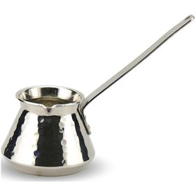 Resim Kalın Bakır Sap Dövme Topak Bakır Cezve 3 Fincanlık 