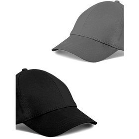 Resim Unisex Siyah Ve Gri Rengi 2'li Beyzbol Şapka Seti - Unisex Siyah - Gri 