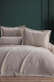 Resim Aren 3 Parça Çift Kişilik Pike Takımı 240x260 Cappucino Cappucino 