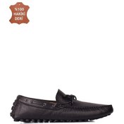 Resim Fitbas 852223 014 Erkek Siyah Deri Büyük Numara Loafer Siyah 