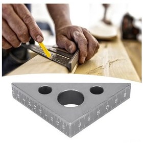 Resim Xindoker Alüminyum Triangel Cetveli 45/90 Derece Açı Ölçer - Hassas Ölçüm, Dayanıklı Malzeme, Taşınabilir Boyut 