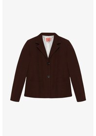 Resim Quzu Çift Düğmeli Dikiş Detaylı Kahverengi Kadın Blazer Ceket Ckt00882 Kahverengi 
