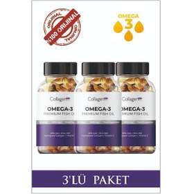 Resim Collagen Forte 3 Adet Omega-3 Premium Fish Oil 90 Softgel X 1000mg 