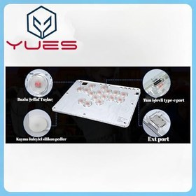 Resim YUES Fighting Stick Arcade Stick PS4/PS3/PC/Steam/Android/iOS Uyumlu, RGB Aydınlatmalı Arcade Joystick, Dövüş Oyunları İçin Kablolu Oyun Kontrolcüsü 