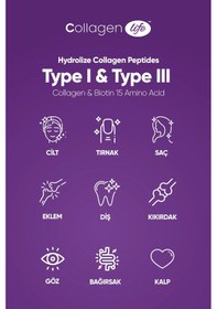 Resim Collagen Life %100 Saf Ve Doğal Yüksek Biyoaktif Çift Hidrolize Kolajen Peptitler İçeren Diyet Takviyesi 50günlük 
