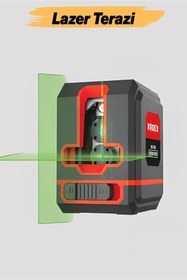 Resim Badem10 Rodex 2 Çizgili Lazer Terazi Yeşil Çizgi Lazeri Hizalama Tek ve Birlikte Kullanım Çantalı 