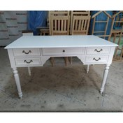 Resim Masif Art Soft Tornalı Ahşap Çalışma Masası 140 Cm Beyaz 